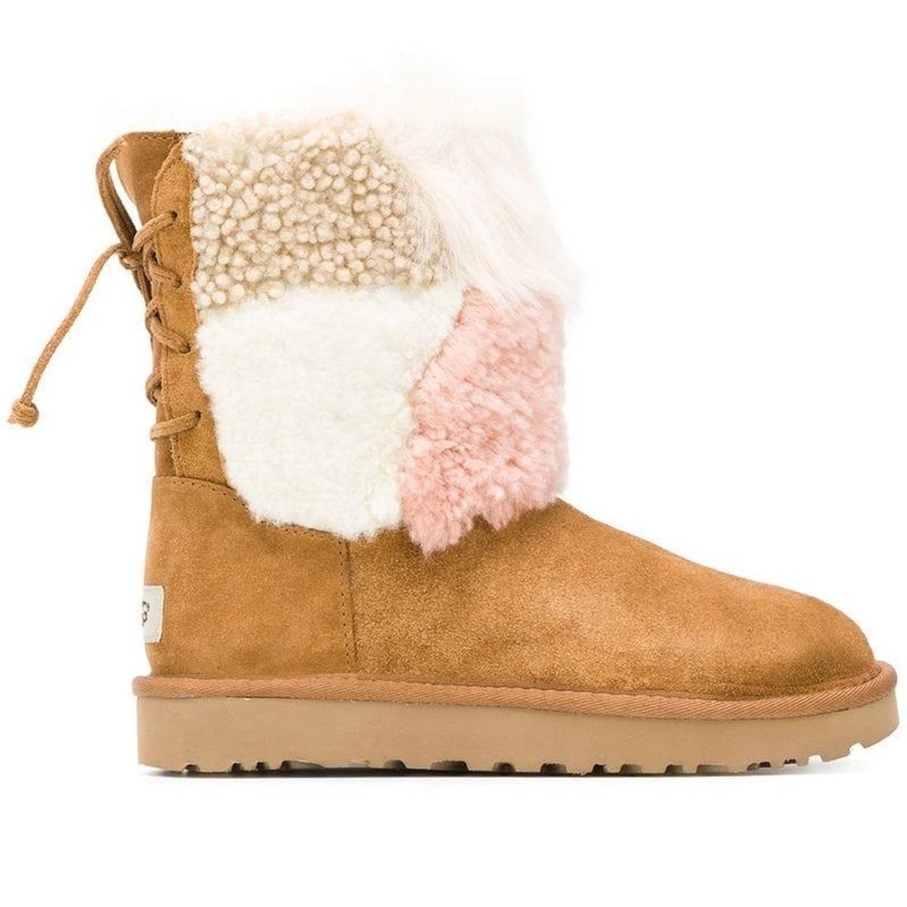 Brand New Ugg Patchwork Fluff Shearling Boots